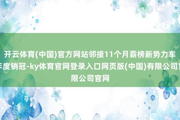 开云体育(中国)官方网站邻接11个月霸榜新势力车型年度销冠-ky体育官网登录入口网页版(中国)有限公司官网