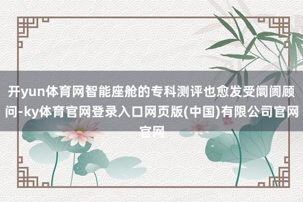 开yun体育网智能座舱的专科测评也愈发受阛阓顾问-ky体育官网登录入口网页版(中国)有限公司官网