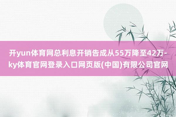 开yun体育网总利息开销告成从55万降至42万-ky体育官网登录入口网页版(中国)有限公司官网