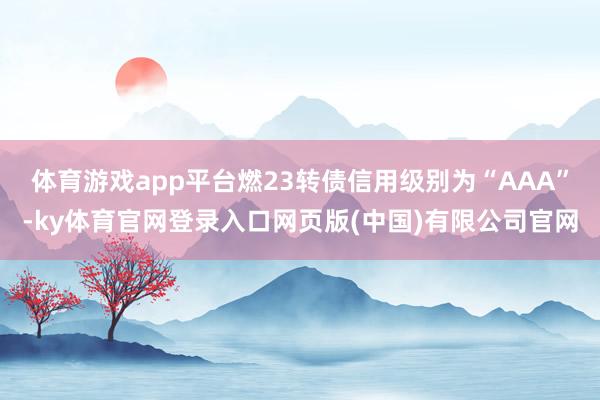 体育游戏app平台燃23转债信用级别为“AAA”-ky体育官网登录入口网页版(中国)有限公司官网