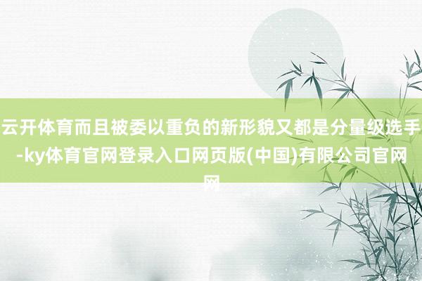 云开体育而且被委以重负的新形貌又都是分量级选手-ky体育官网登录入口网页版(中国)有限公司官网