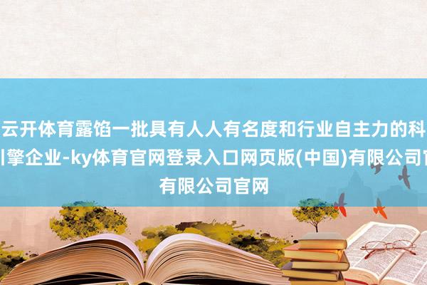 云开体育露馅一批具有人人有名度和行业自主力的科技引擎企业-ky体育官网登录入口网页版(中国)有限公司官网