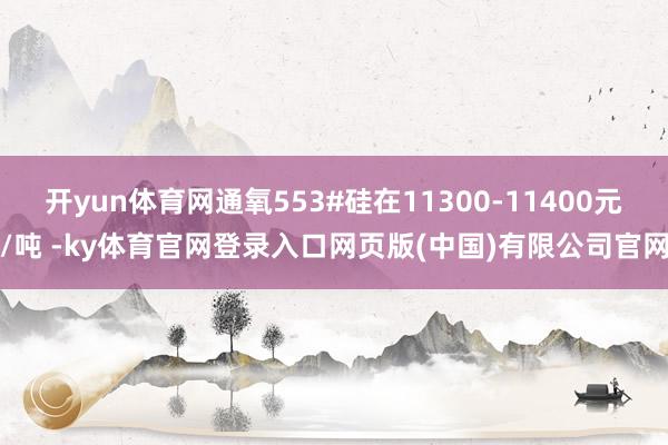 开yun体育网通氧553#硅在11300-11400元/吨 -ky体育官网登录入口网页版(中国)有限公司官网