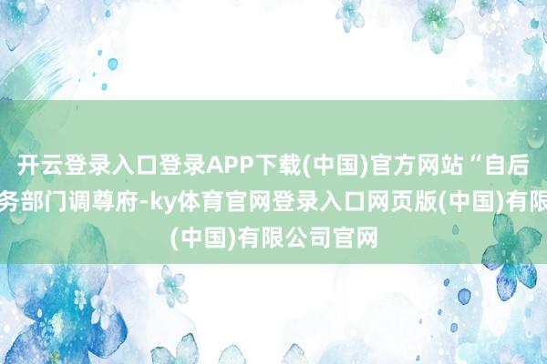 开云登录入口登录APP下载(中国)官方网站“自后咱们去税务部门调尊府-ky体育官网登录入口网页版(中国)有限公司官网