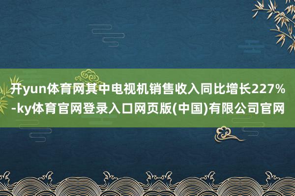 开yun体育网其中电视机销售收入同比增长227%-ky体育官网登录入口网页版(中国)有限公司官网